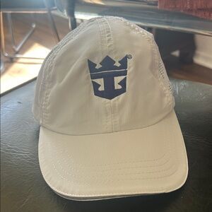 White Cap with Blue Logo